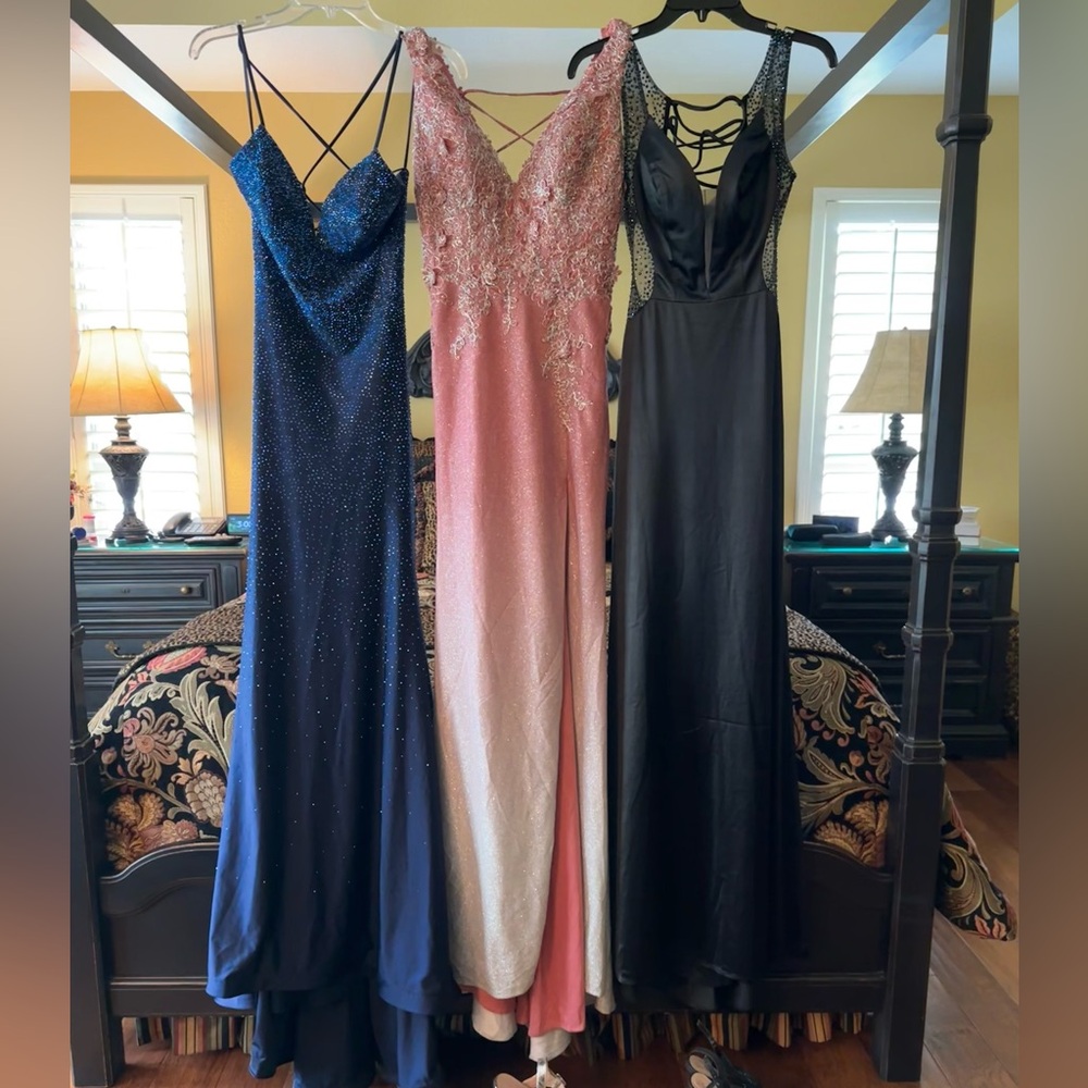 Pink and silver prom dress